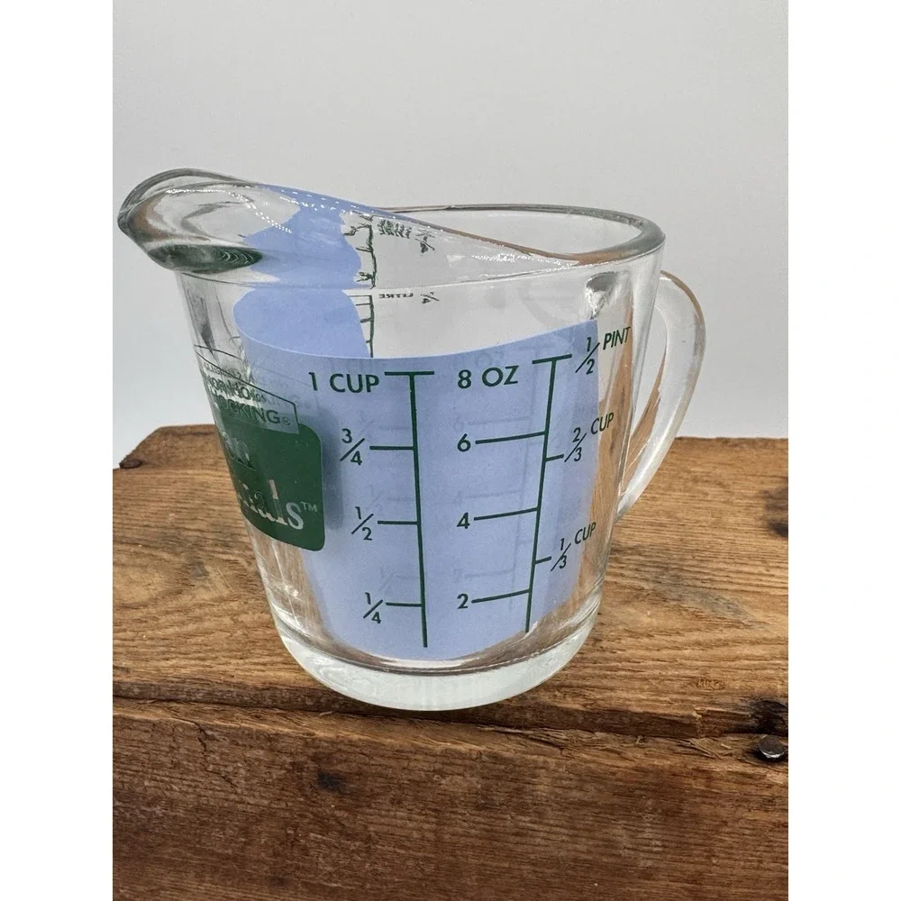 Anchor Hocking Oven Originals 1 Cup 8 oz‎ Glass Measuring Green #496 Vintage